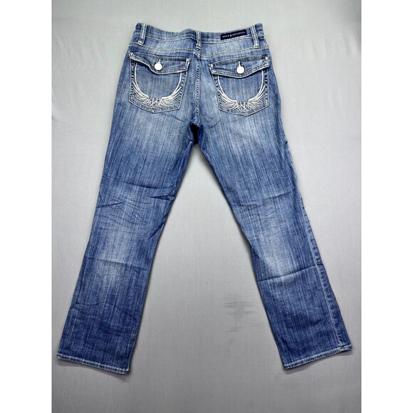 Rock &‎ Republic Slim Straight Jeans Womens Size 8 Light Wash Blue Flap Pocket - Picture 9 of 14